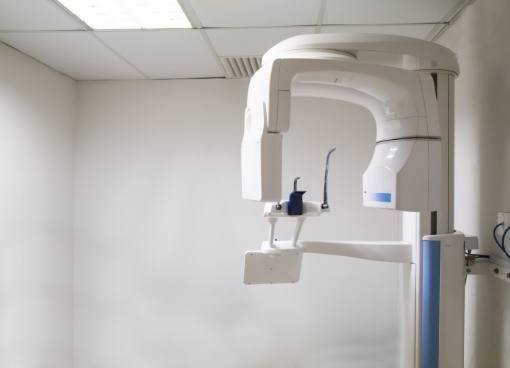 Dental scanner against white wall